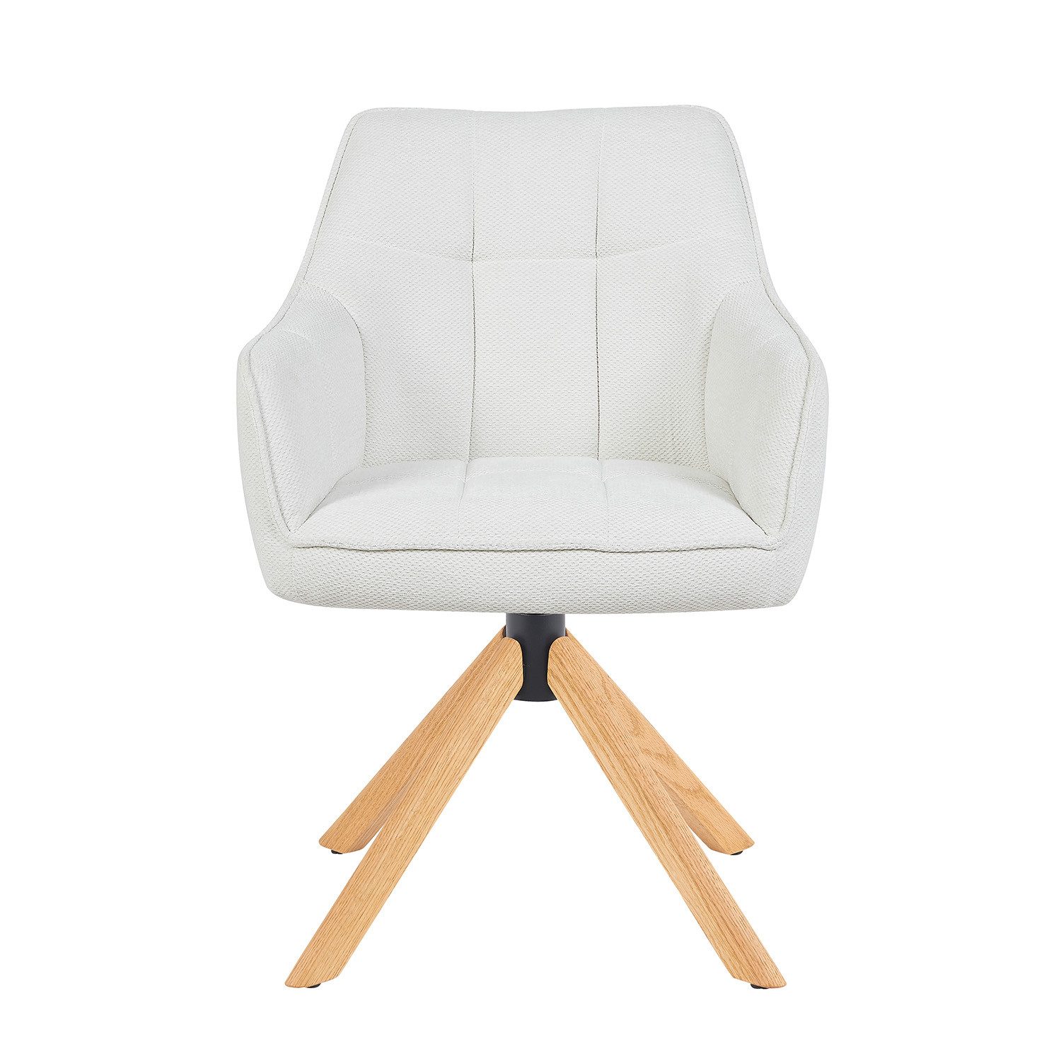 DUBI Möbel Polsterstuhl THOMAS-MIRA, 360° drehbar Massivholz oder Metallgestell 2er-Set