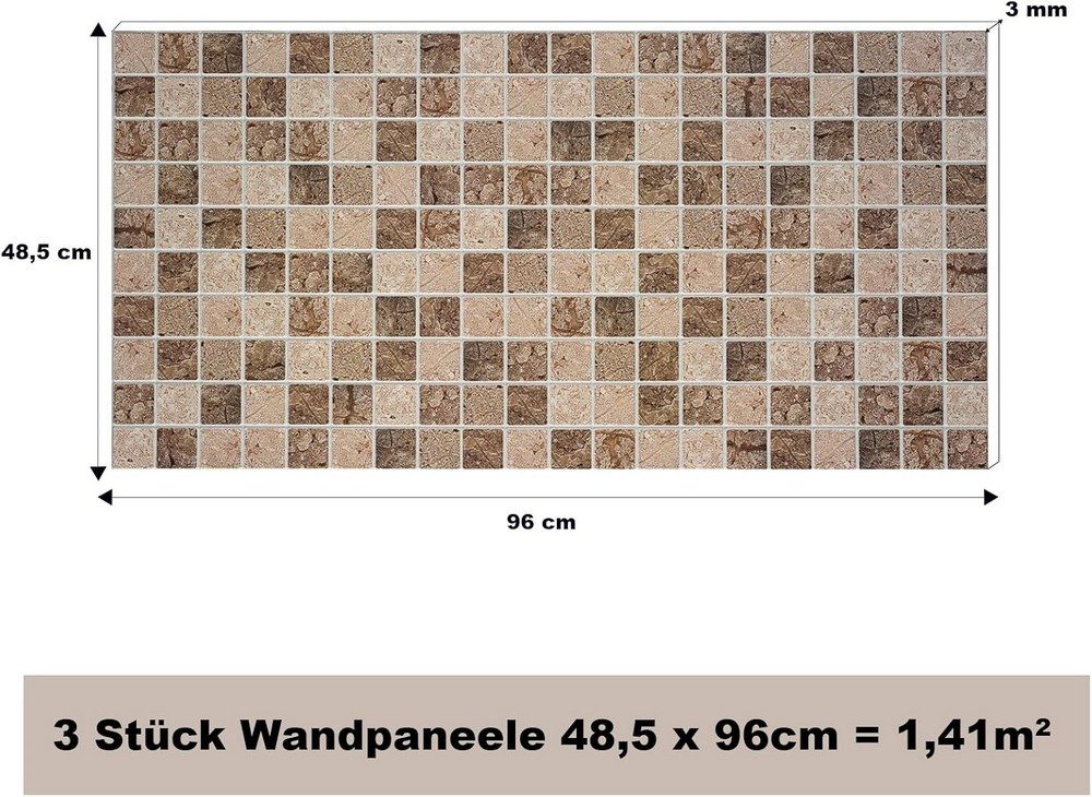 MDEKOR 3D Wandpaneel PVC Wandverkleidung 48,5x96 günstig online kaufen
