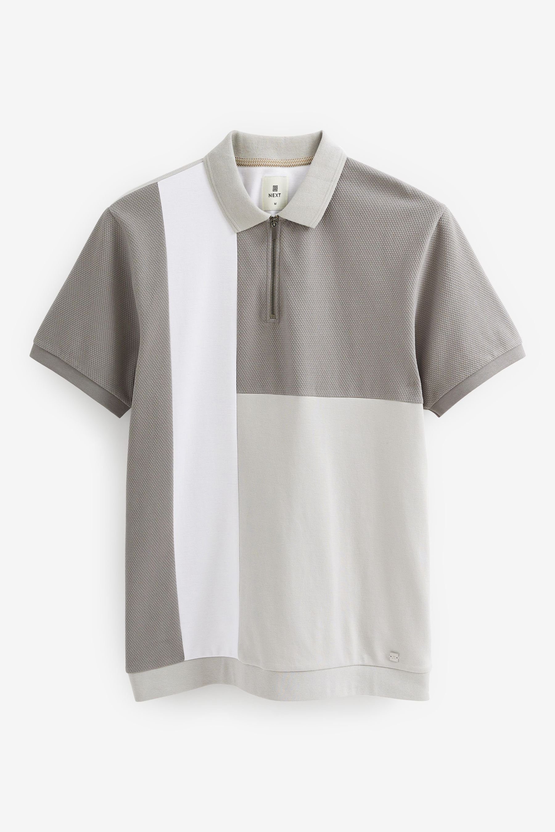Next Poloshirt Polo-Shirt in Blockfarben (1-tlg) Neutral Brown Texture