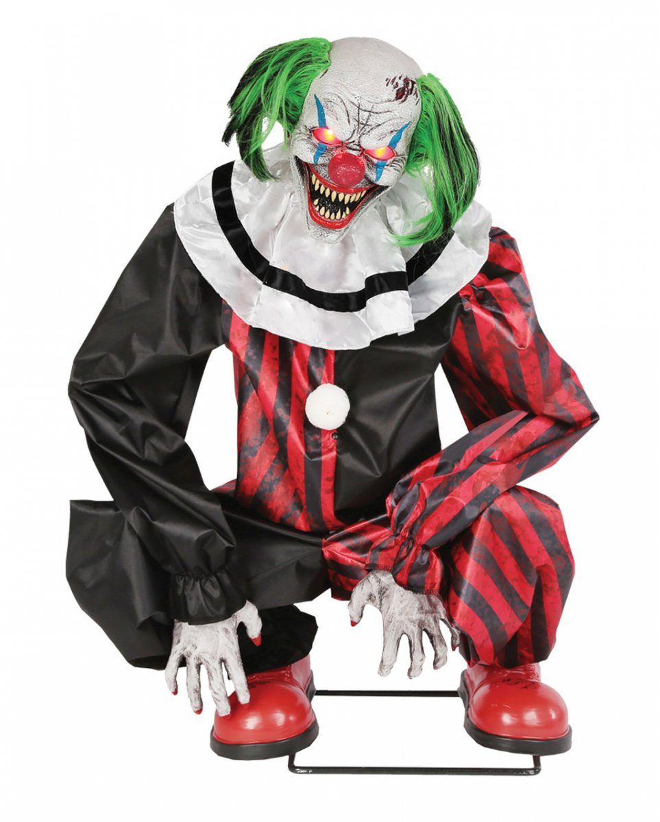 Horror-Shop Dekoobjekt Hockender Horror Clown Animatronic mit Bewegung un