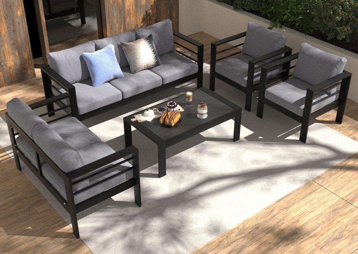 MeXo Gartenlounge-Set Terrassenmöbel Set 6-7 Personen günstig online kaufen