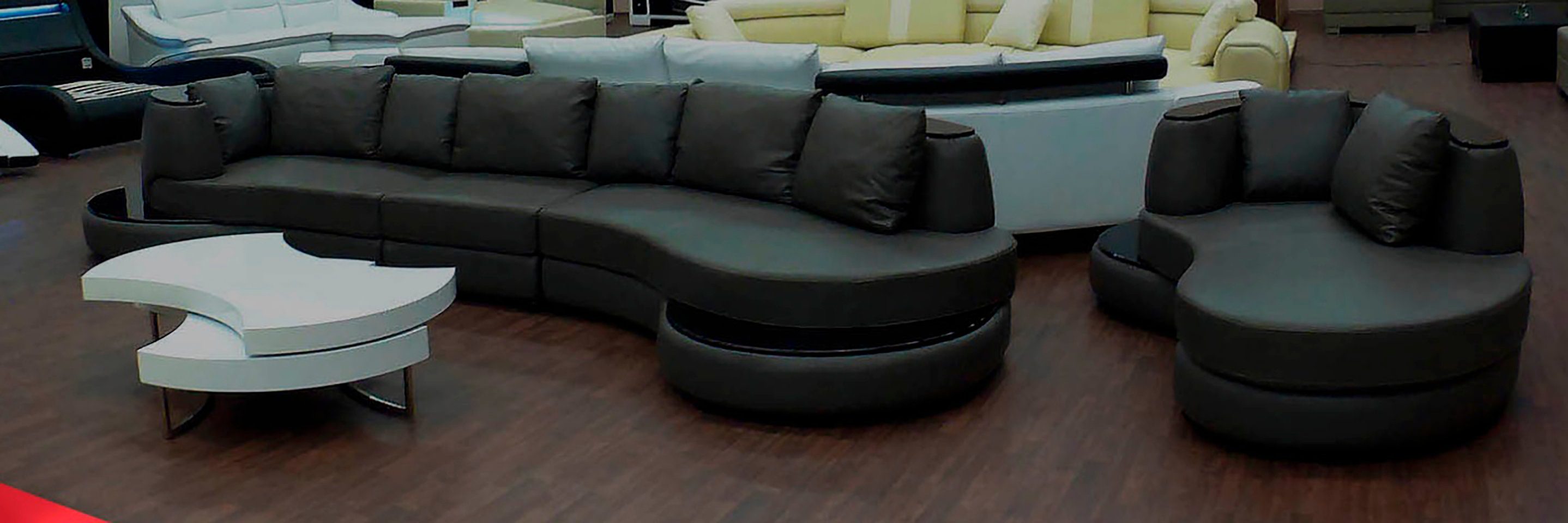JVmoebel Sofa Designersofa Ecksofa Wohnlandschaft Rundsofa Ledersofa Couch, Made in Europe
