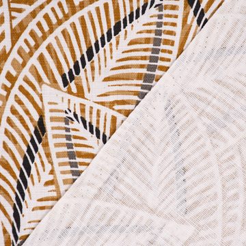 Vorhang SCHÖNER LEBEN. Vorhang Darwin Blätter abstrakt senfgelb 245cm, SCHÖNER LEBEN., Smokband (1 St), blickdicht, Baumwolle, handmade, made in Germany, vorgewaschen
