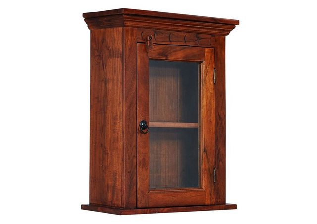 Massivmoebel24 Hängevitrine #1002 (Hängevitrine Akazie 52x24x69 nougat lack günstig online kaufen
