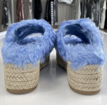 Miu Miu Miu Miu Wedge Shoes Shearling Espadrilles Sandals Plateau Sandalen Sandale