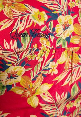 QueenKerosin Shirtbluse Hawaii Red mit tropischem All-Over-Print