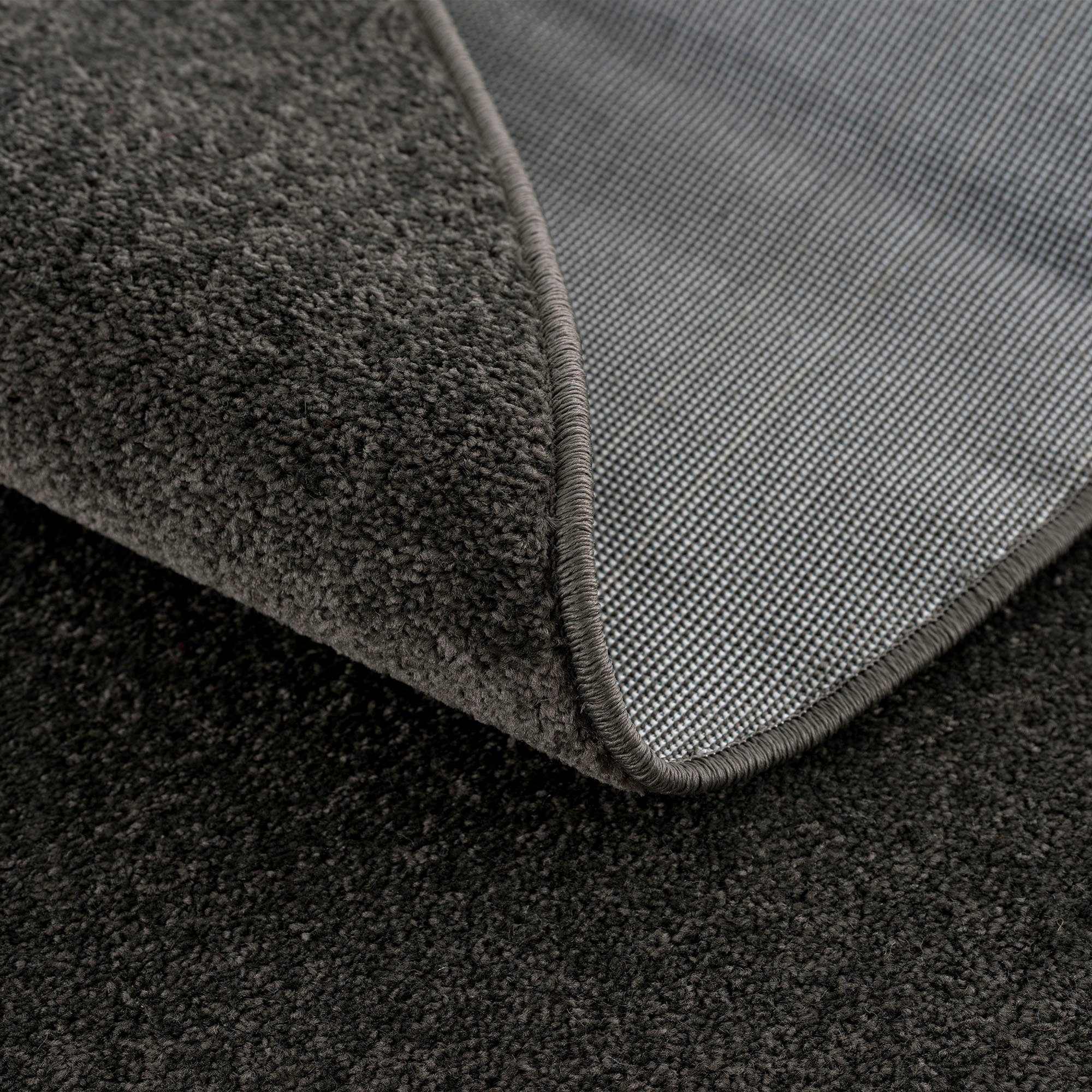 Sanat Teppich Uni, rund, Höhe: 13 mm, robuster Kurzflorteppich, große Farbauswahl, Wohnzimmer, alle Räume