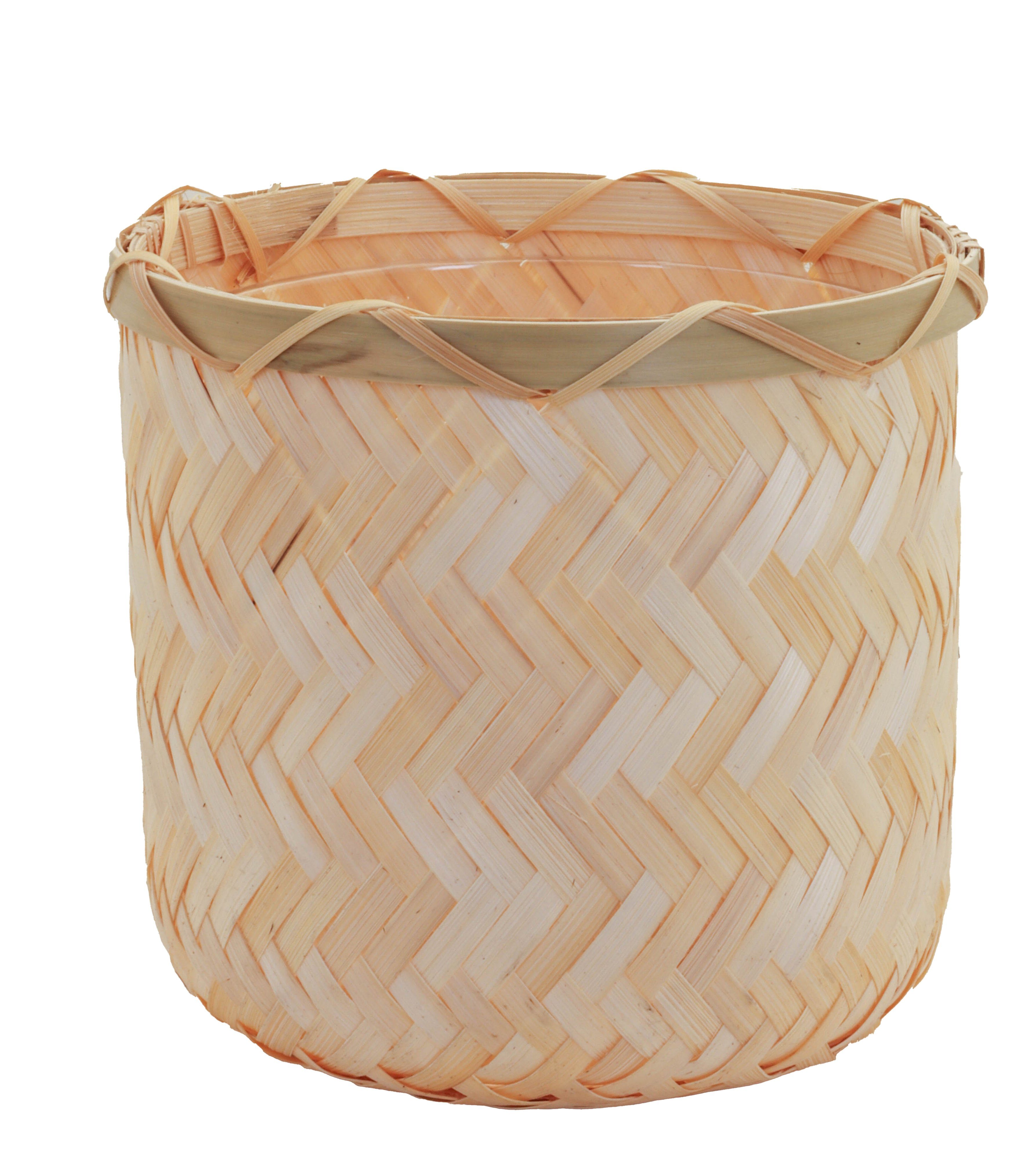 tegawo Übertopf Bambus Blumentopf, Flechtkorb mit Kunststoffeinsatz