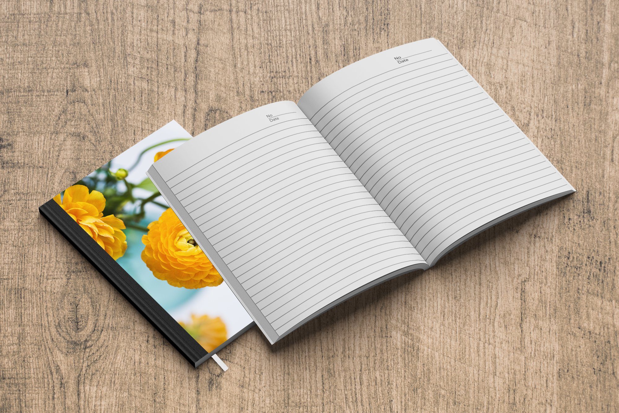 Orange, Tagebuch, 98 Notizbuch Blumen Journal, Seiten, A5, Merkzettel, Draußen Haushaltsbuch - - Notizheft, MuchoWow