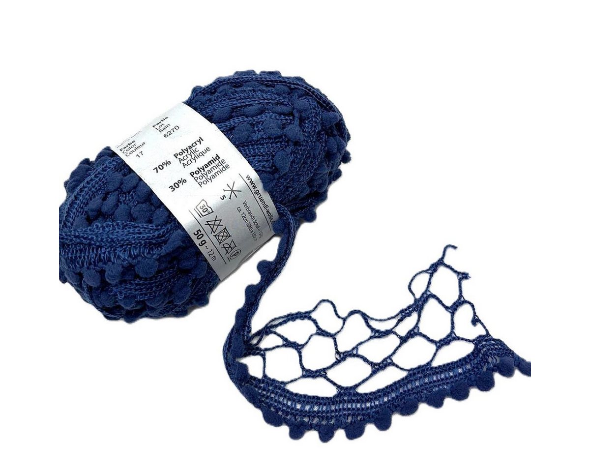 Thumbnail - Gründl Häkelwolle Papillon Uni 50g Knäuel Rüschengarn Häkelwolle, 12 m (Knäuel, 1), 8 Farben