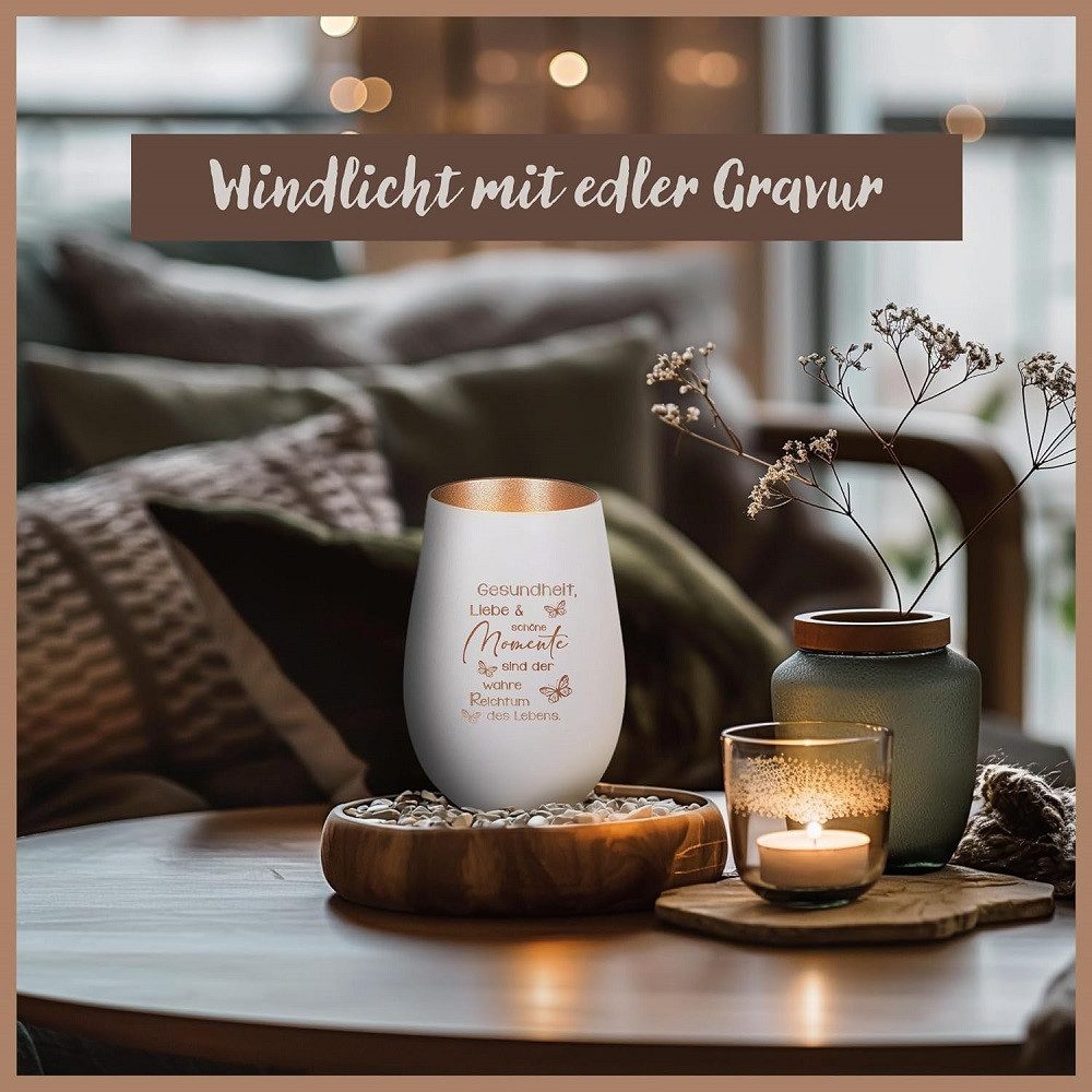 Der Porzellan-Laden Windlicht Handgraviertes Windlicht mit günstig online kaufen