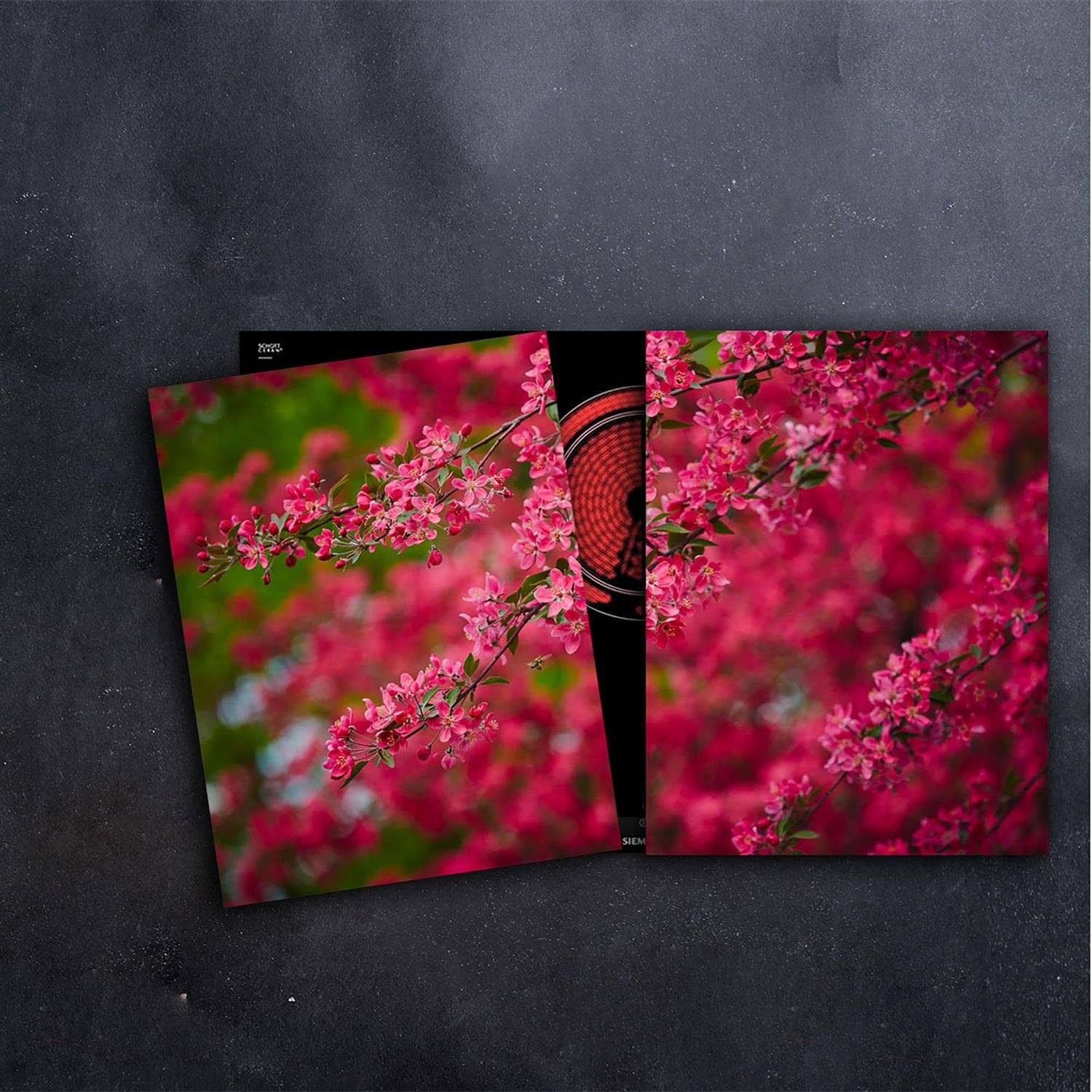 Herd-Abdeckplatte 80x52 2-teilig Decorwelt Pink Blumen Ceranfeldabdeckung