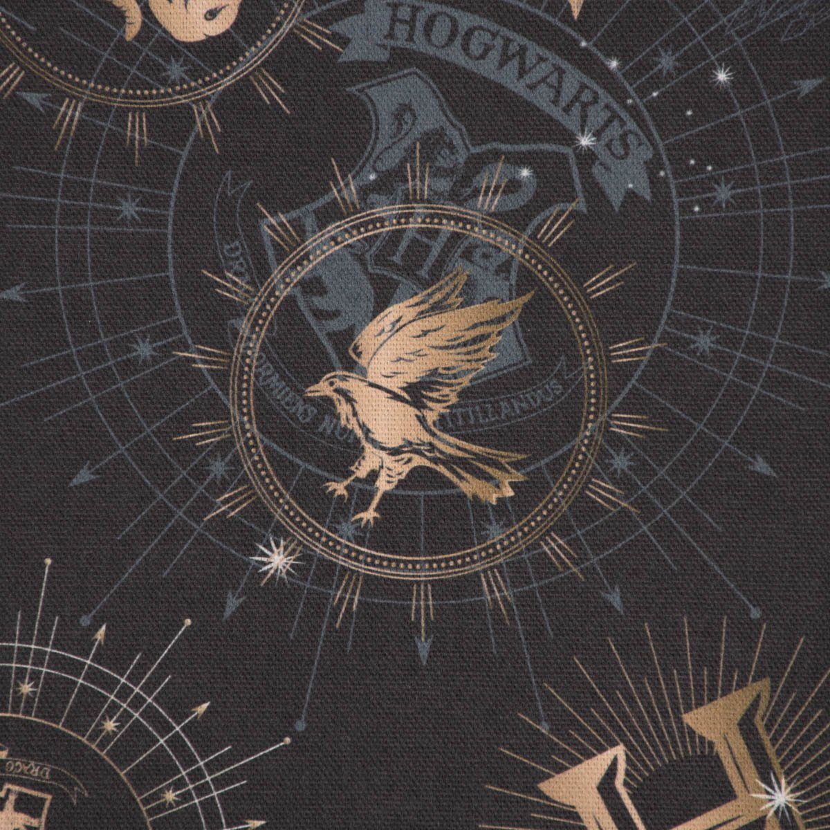 SCHÖNER LEBEN. Stoff Dekostoff Baumwolle Digitaldruck Lizenz Harry Potter  anthrazit 1,40m, Digitaldruck