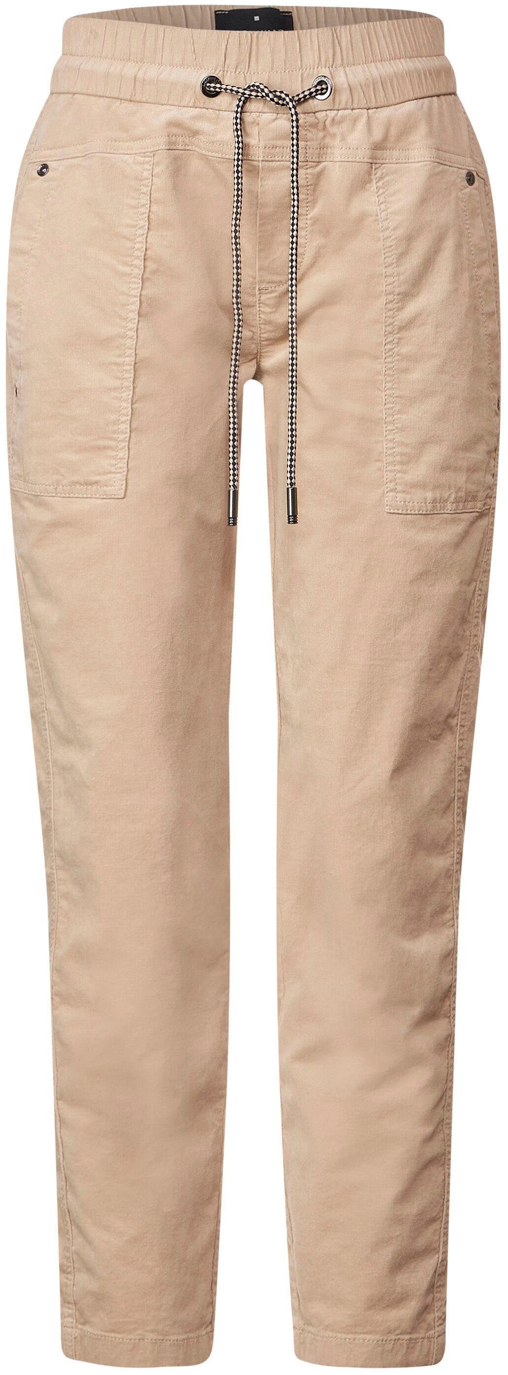 dull ONE Cordhose sand Metalllabel STREET mit bleached