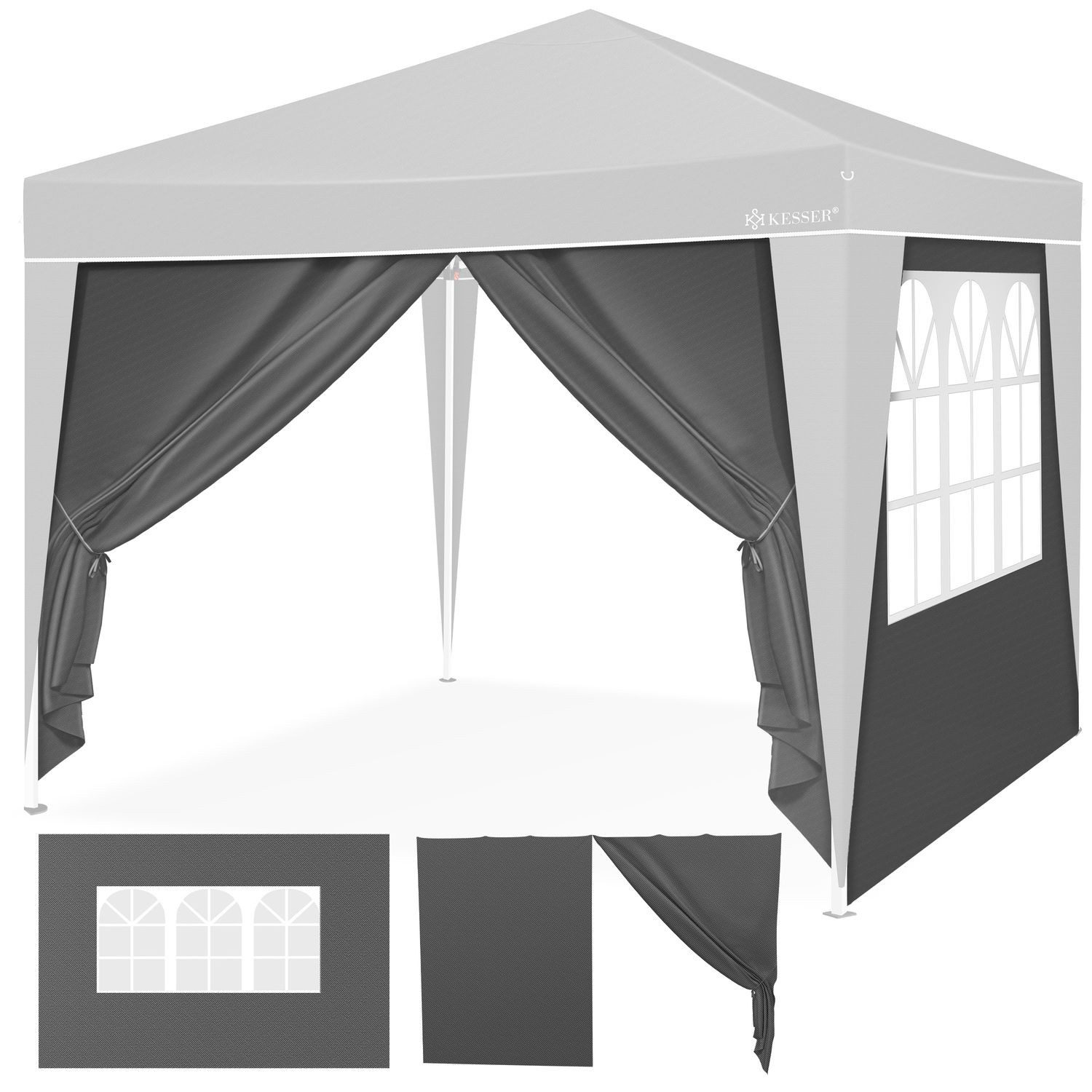 KESSER Pavillon, 2X Seitenwand für Pavillon 3x3m Faltpavillon Pop Up klappbar