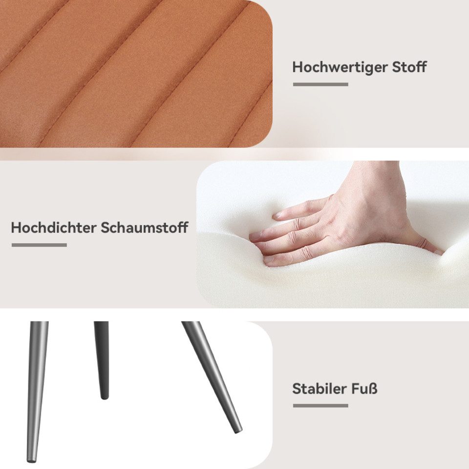 HawthyHome Esszimmerstuhl Stuhlset – Polsterstühle, Moderner Küchenstuhl (4 St), mit Ergonomischer Rückenlehne und Metallbeinen, 4er Set