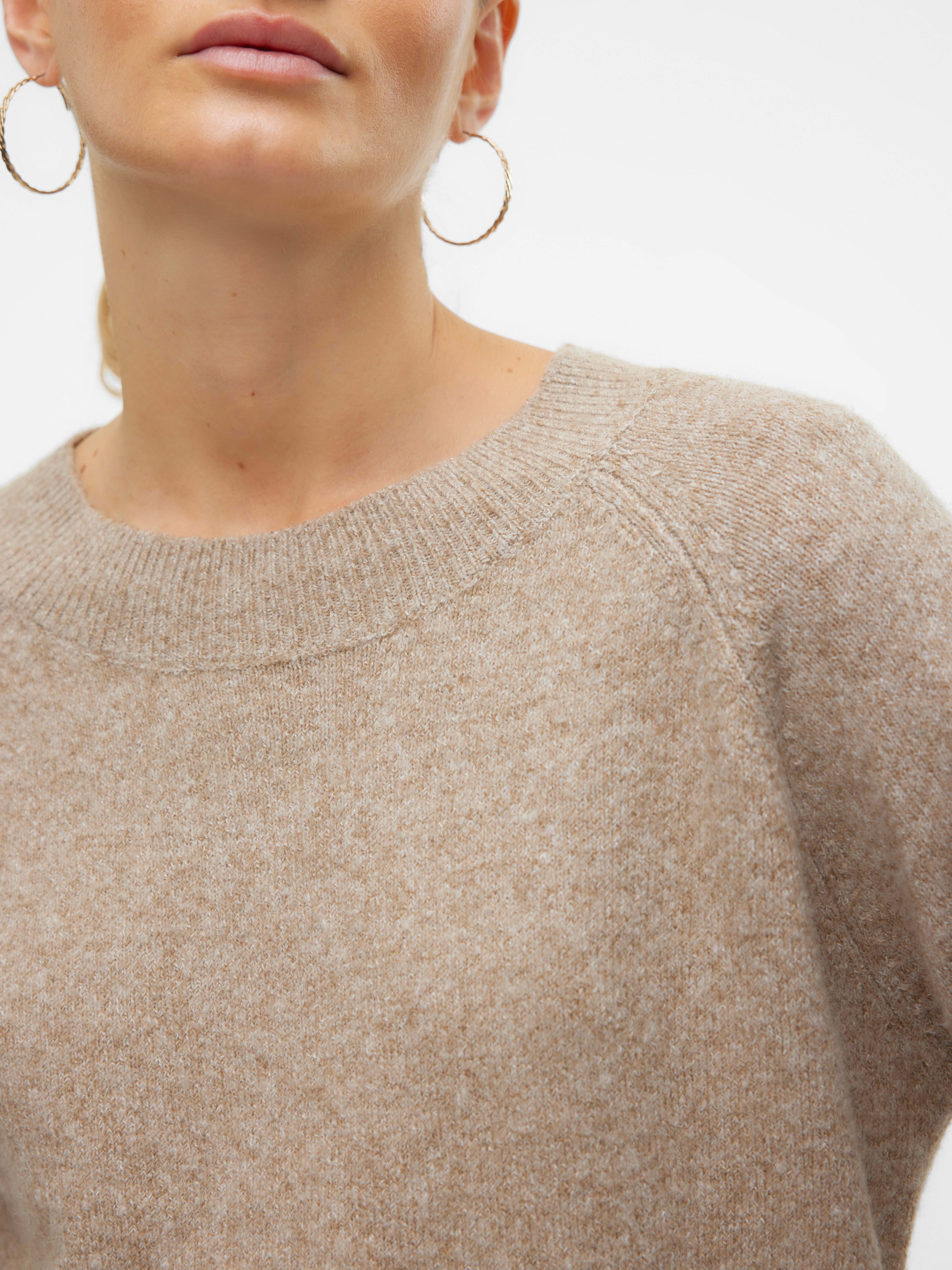 Vero Moda Rundhalspullover VMDOFFY in melierter Optik