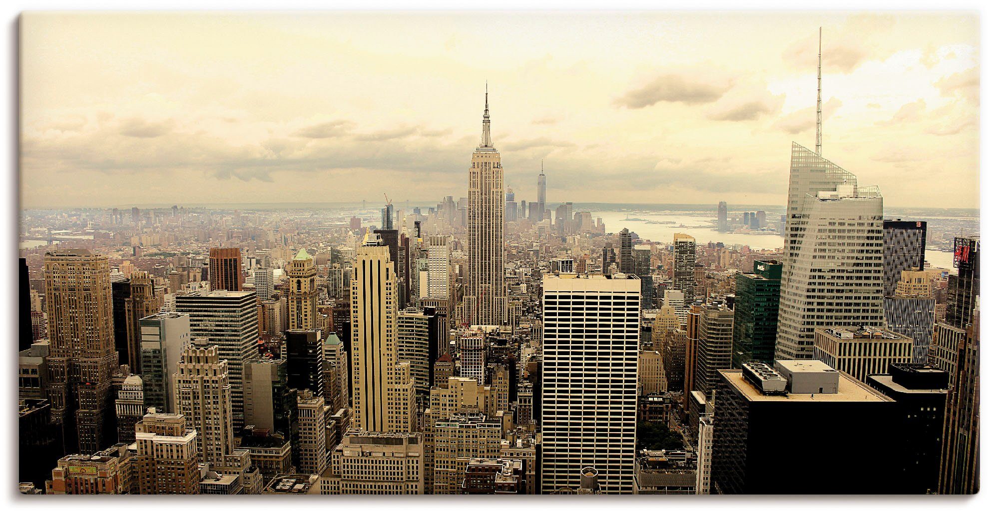 Artland Leinwandbild Skyline Manhattan - New York, Amerika (1 St), auf Holzrahmen gespannt