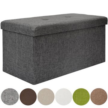 DuneDesign Sitzbank Sitzbank mit Trennwand 76x38x38 cm faltbar (1-St), Fußbank Polsterbank Ottomane