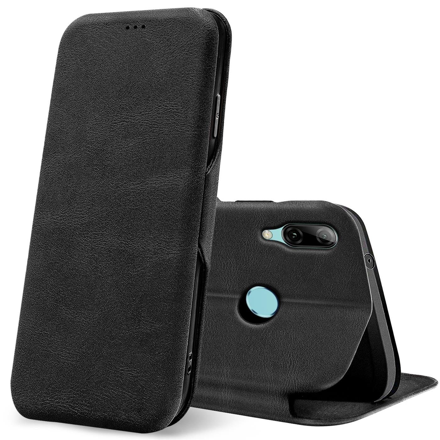CoolGadget Handyhülle Business Premium Hülle für Huawei P Smart 2019 6,2 Zoll, Handy Tasche mit Kartenfach für P Smart (2019) Schutzhülle