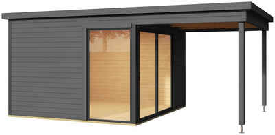 LASITA MAJA Gartenhaus Domeo 2, Carbongrau, BxT: 524x319,6 cm, (Set), mit Dachverlängerung
