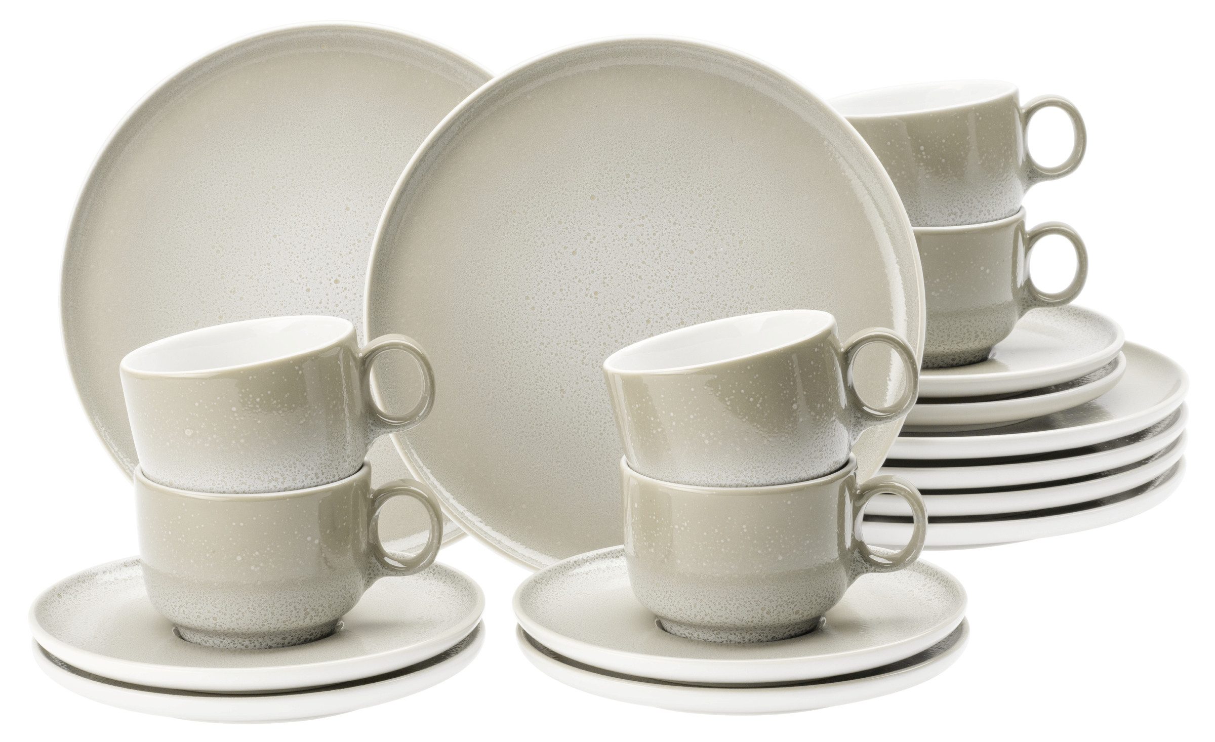 Seltmann Weiden Kaffeeservice Sento Home, Geschirr-Set, 18-teilig (18-tlg), 6 Personen, Porzellan, harmonisch geschwungene Form
