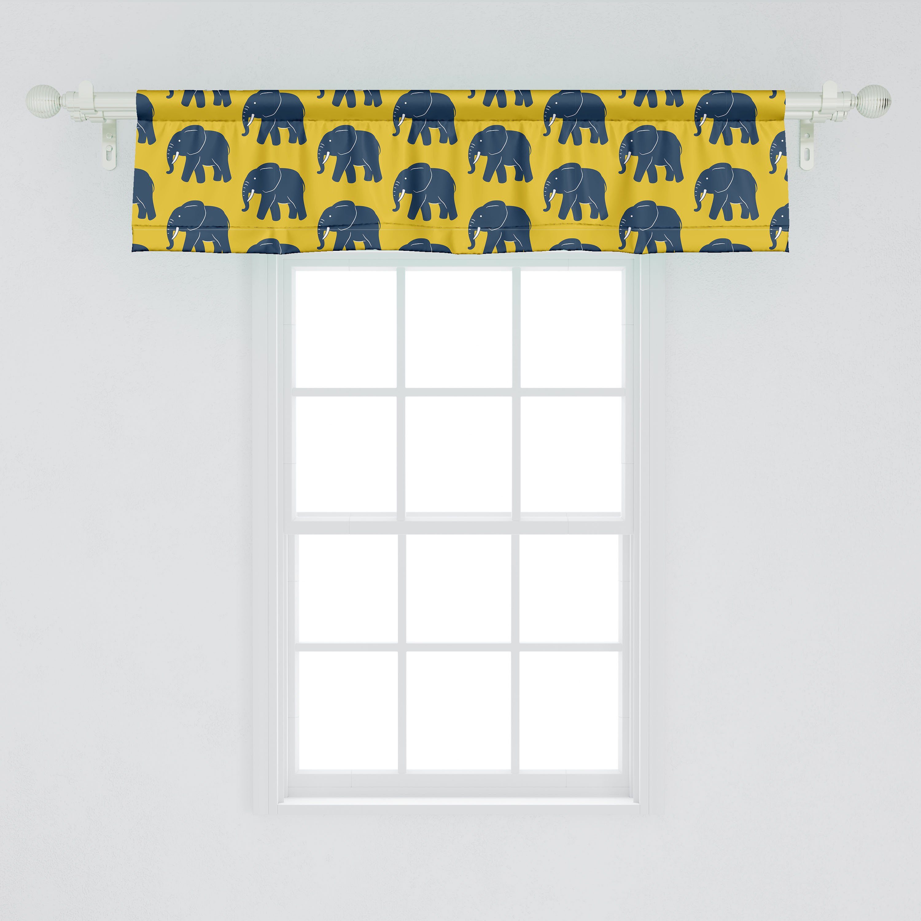 Patterns Schlafzimmer mit Afrikanischer Tiere Stangentasche, Abakuhaus, Volant Dekor Scheibengardine Küche Microfaser, Vorhang für Elefant