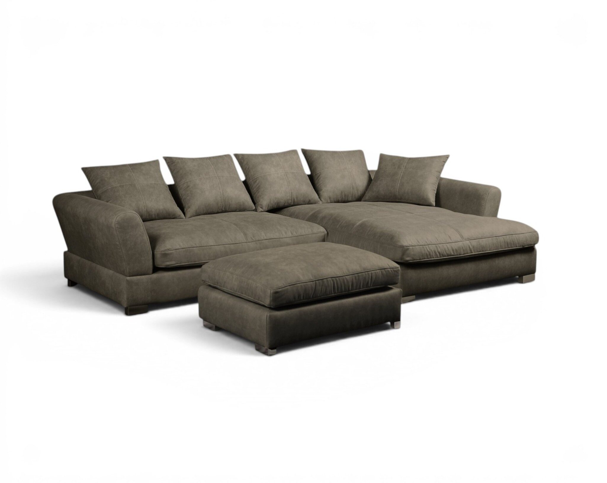 Fun Möbel Ecksofa Sofa inkl. Hocker TIZIAN Wildleder Preston, Ecksofa inkl. Hocker