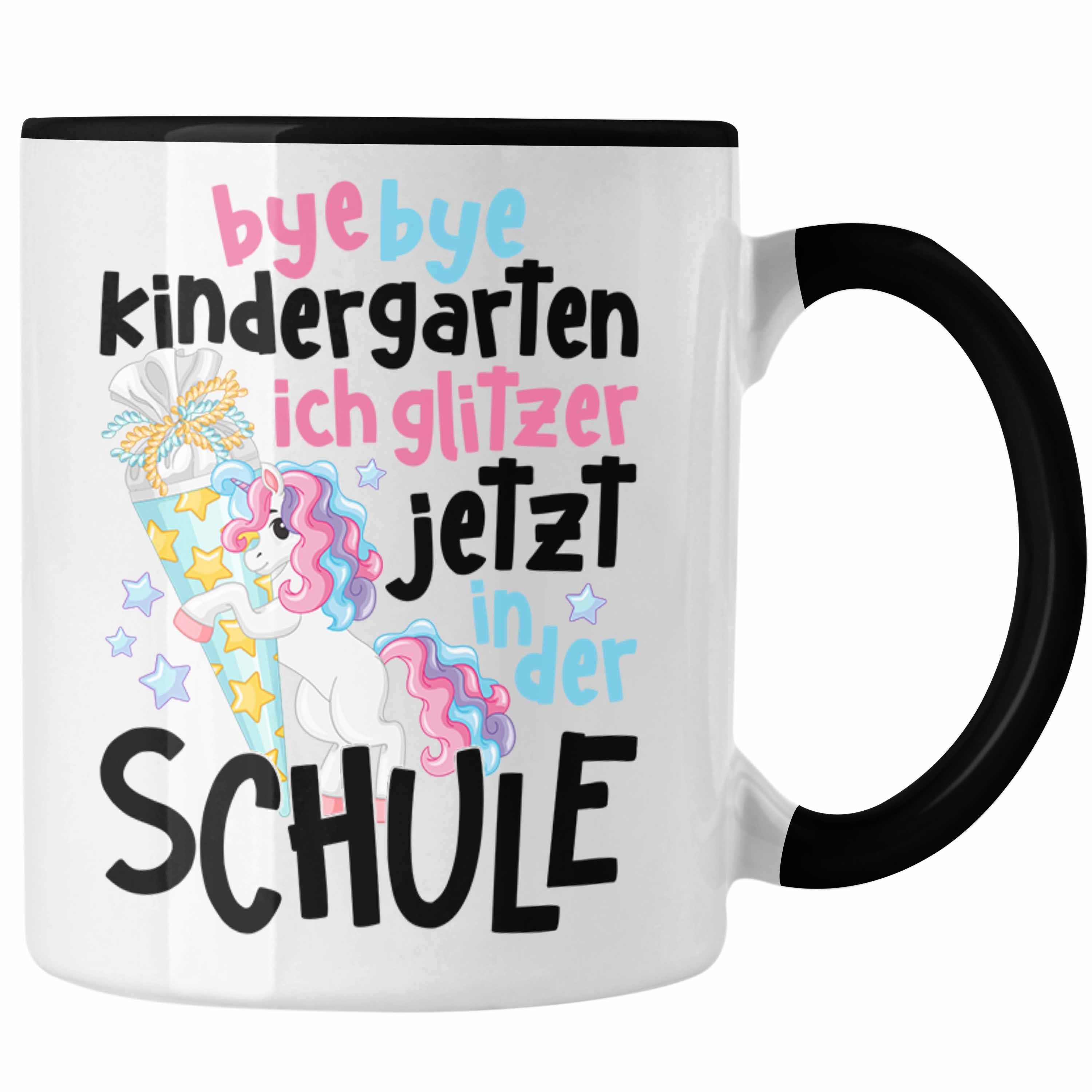 Der Schuleinführung 2022 Geschenk Bye Trendation Jetzt Schulkind Schule In Mädchen Schwarz Schulanfang Ich Schulstart - Tasse Geschenkidee Glitzer Tasse Trendation Kindergarten Bye 1. Einschulung Schultag