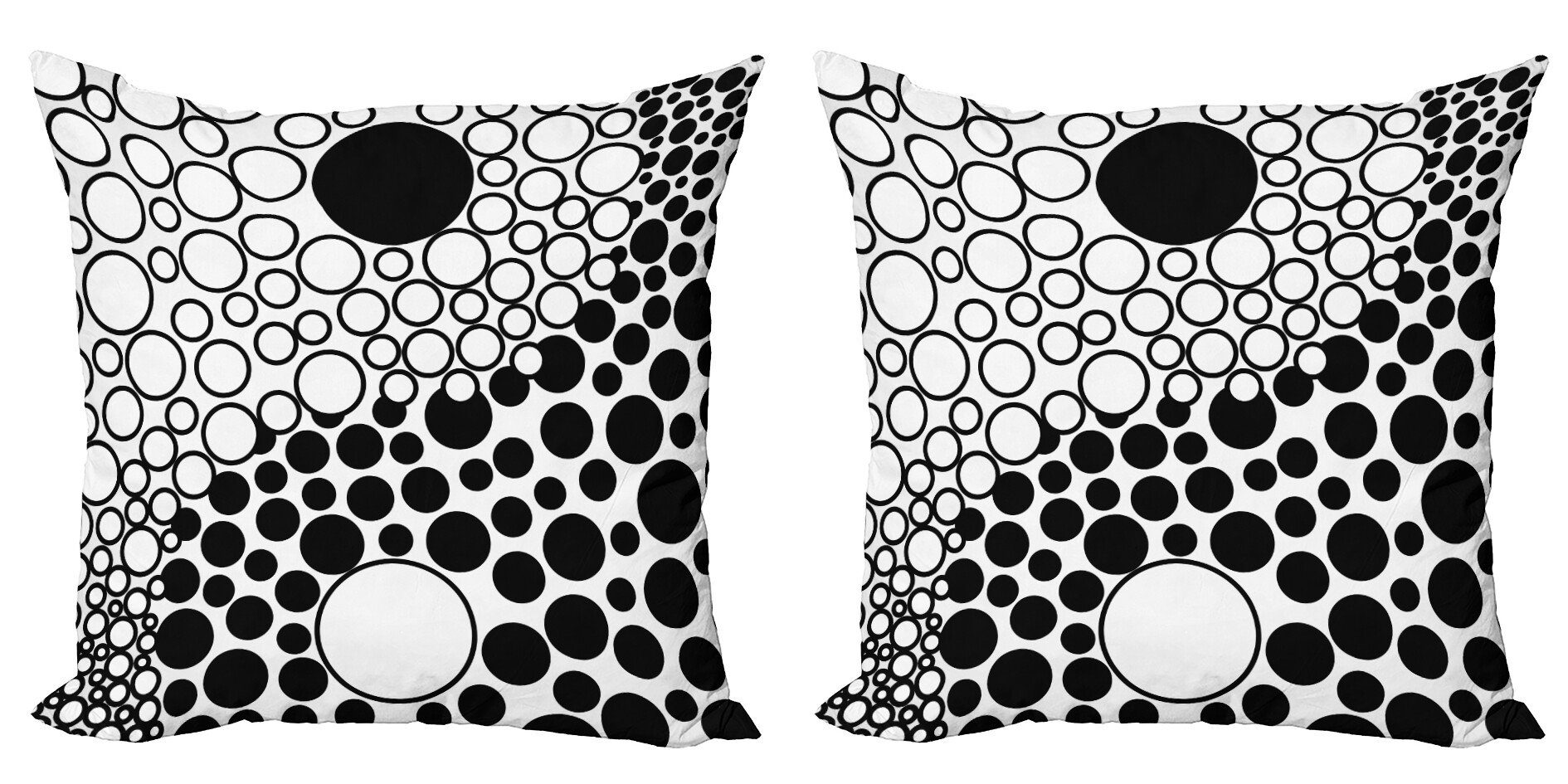 Kissenbezüge Modern Accent Doppelseitiger Digitaldruck, Abakuhaus (2 Stück), Yin-Yang Abstrakte Retro Dots