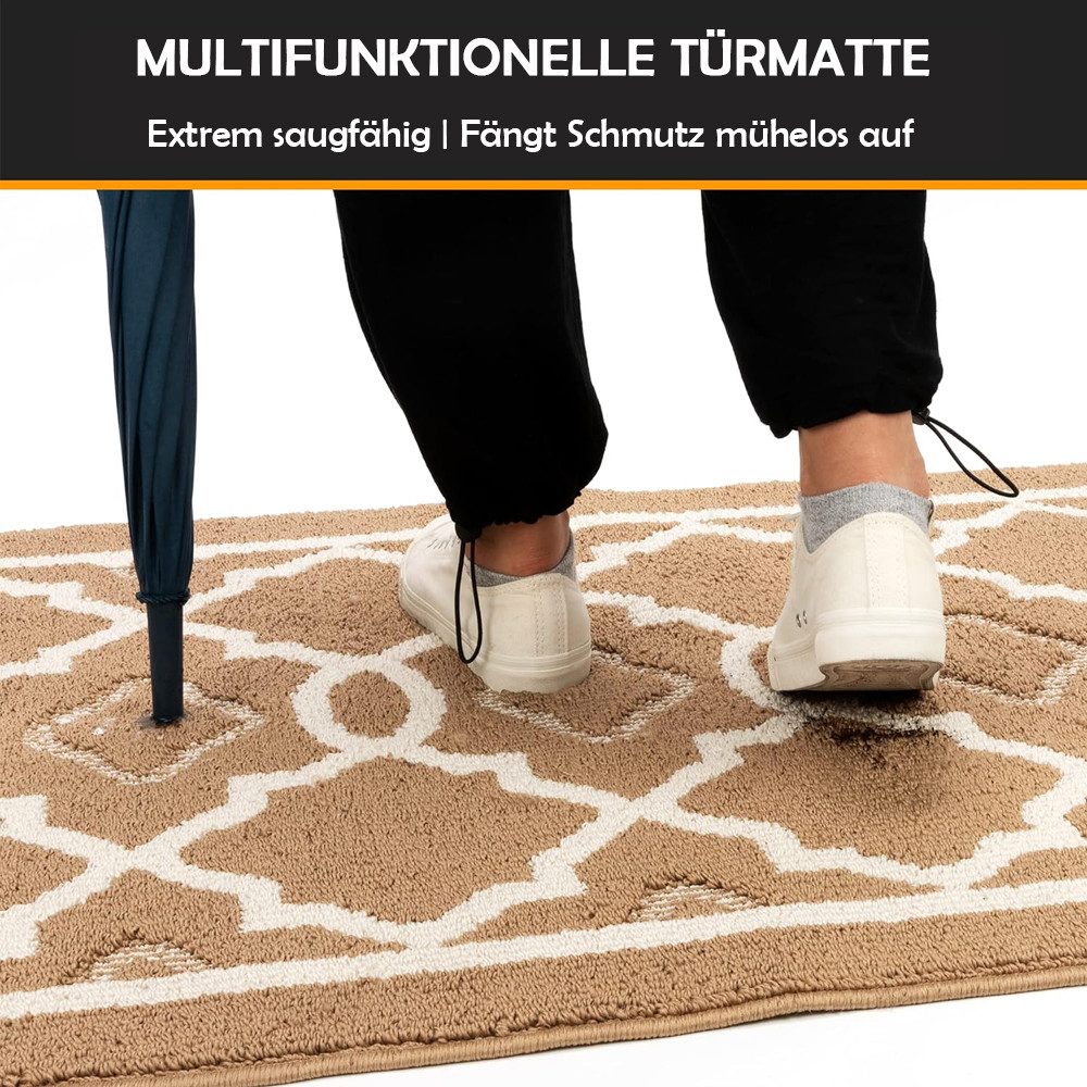 TUWENA Fußmatte Rutschfeste Fußmatte, Weich Badezimmerteppich Saugfähige, staubdicht, Badteppich Waschbar Badvorleger für Badezimmer, Dusche, Badewannen