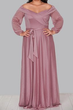 Modabout Abendkleid Langes Maxikleid Sommerkleid für große Größen - NELB0588D5164GÜL (1-tlg)