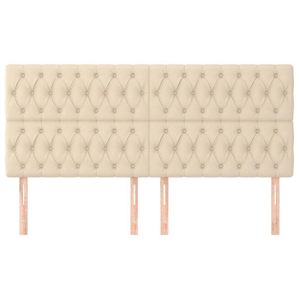 vidaXL Bett Kopfteil Creme 180x7x118/128 cm Stoff (1-tlg)