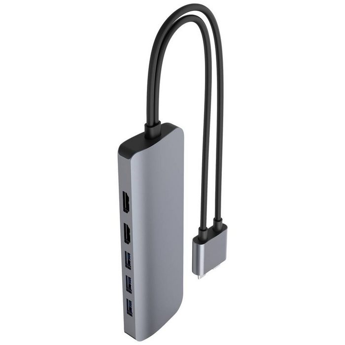 Hyper Laptop-Dockingstation VIPER 10-in-2 USB-C Hub Grey integrierter Kartenleser TB11316