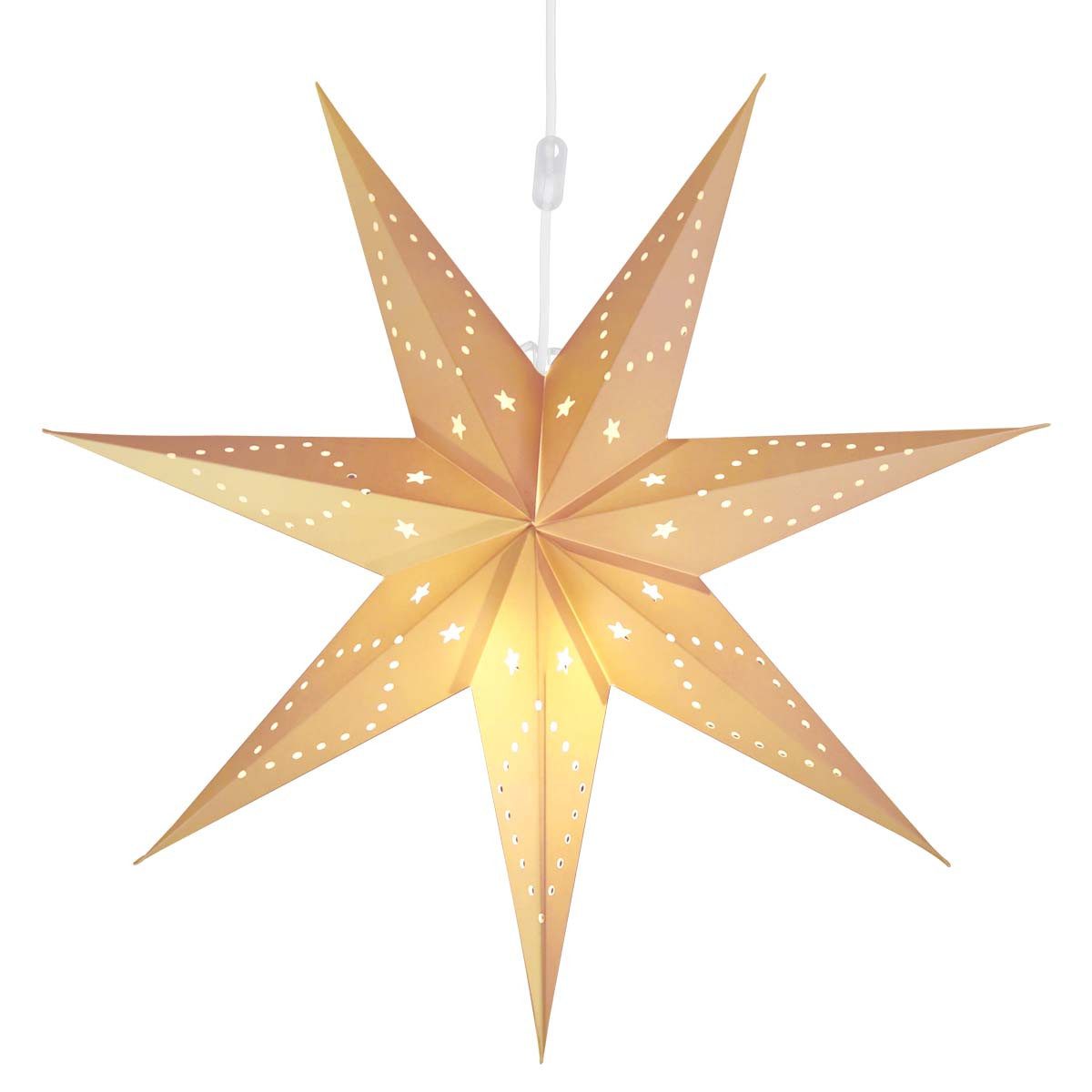 Salcar Papierstern LED Papierstern Weihnachtsstern Beleuchtet Sternenlicht, LED Weihnachtsdeko, 75cm Warmweiß