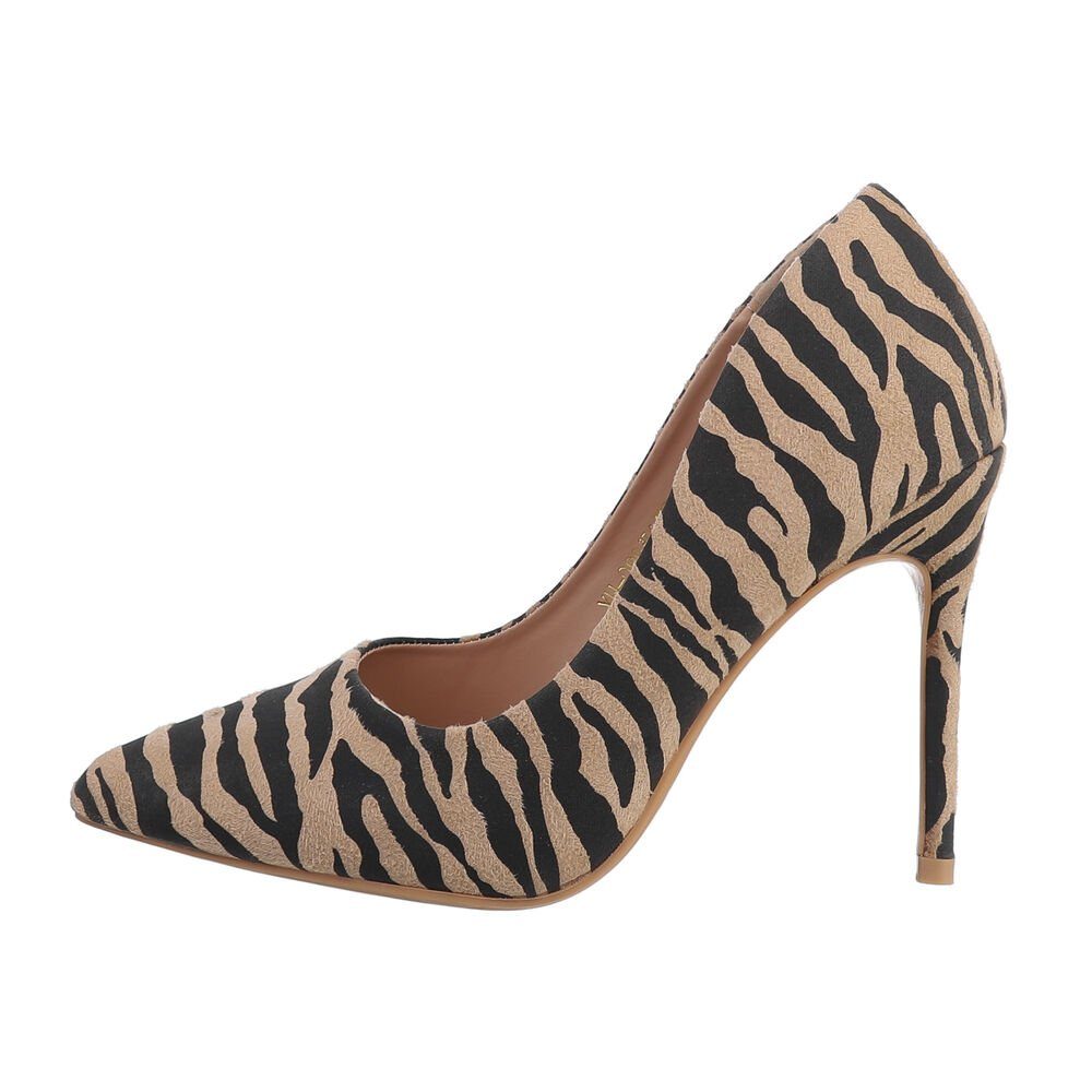 in Abendschuhe High-Heel-Pumps High Damen Pfennig-/Stilettoabsatz Elegant Ital-Design Pumps Beige Heel