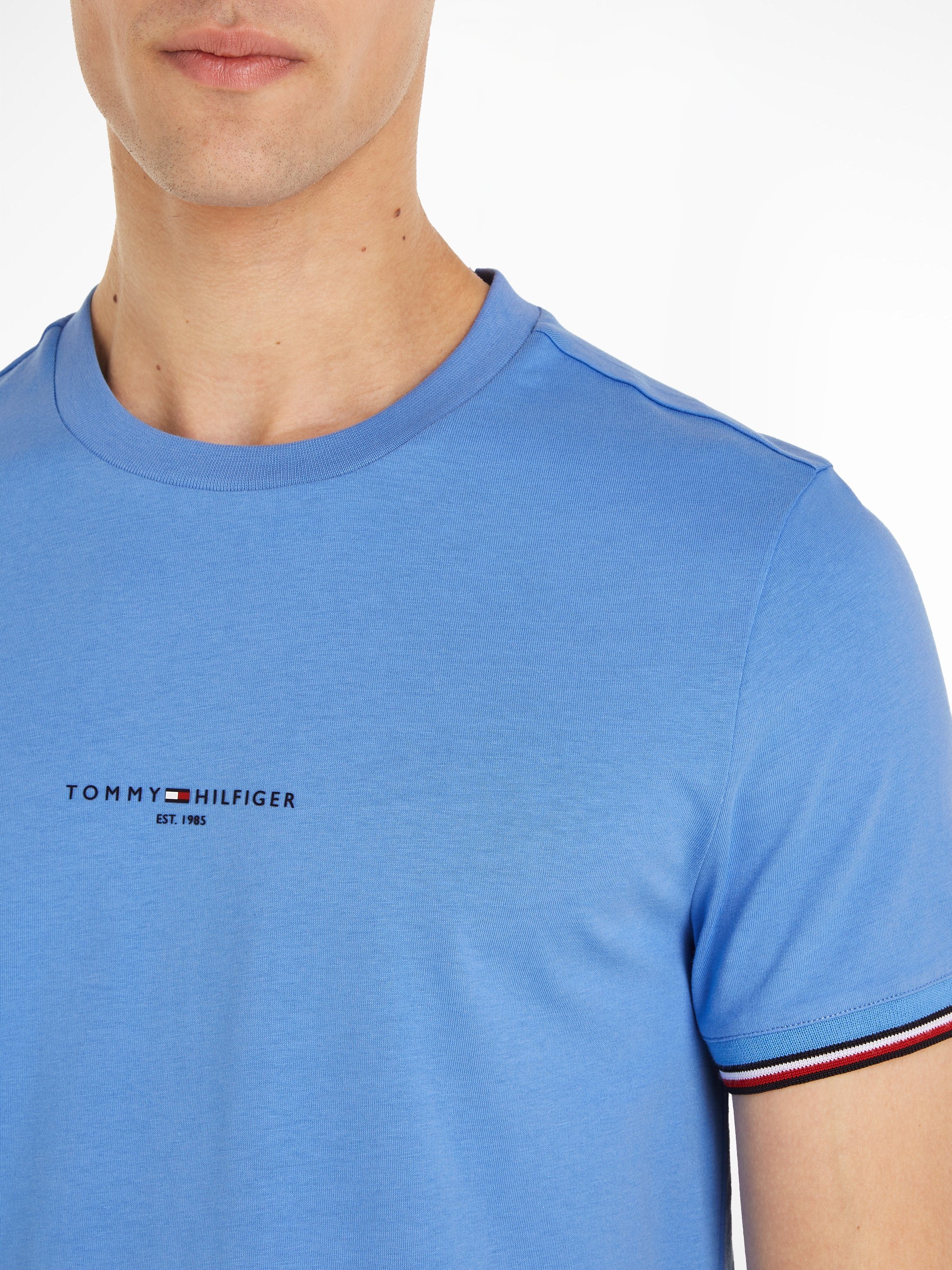 Tommy Hilfiger T-Shirt LOGO TOMMY spell TIPPED TEE blue