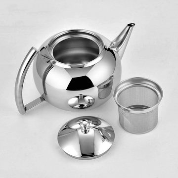 Lubgitsr Wasserkessel Teekanne mit Siebeinsatz,Handgefertigte Premium Teekanne Edelstahl, (1-tlg)