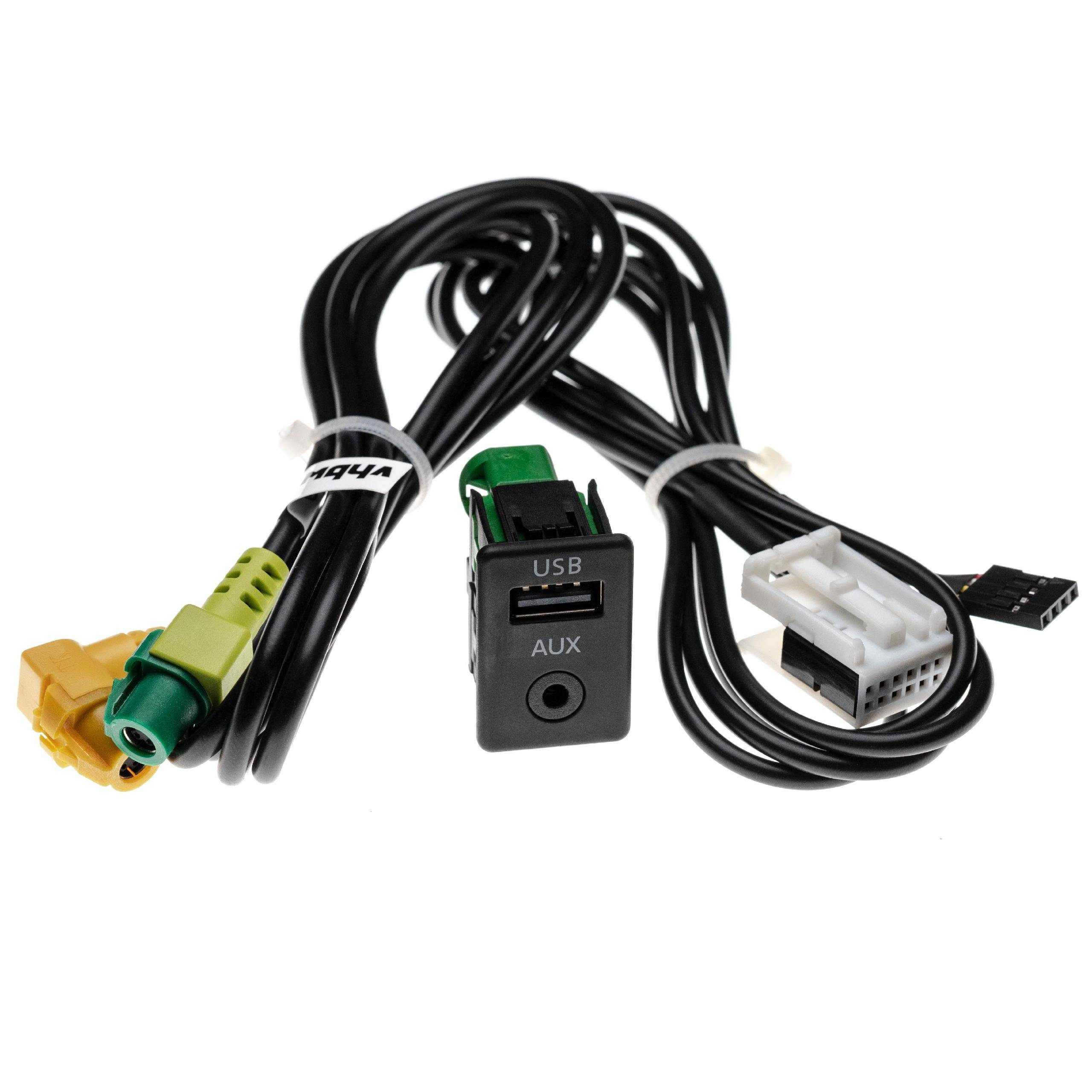 vhbw passend für VW Transporter T5 10/2009+ California, Multivan, Caravelle Audio-Kabel