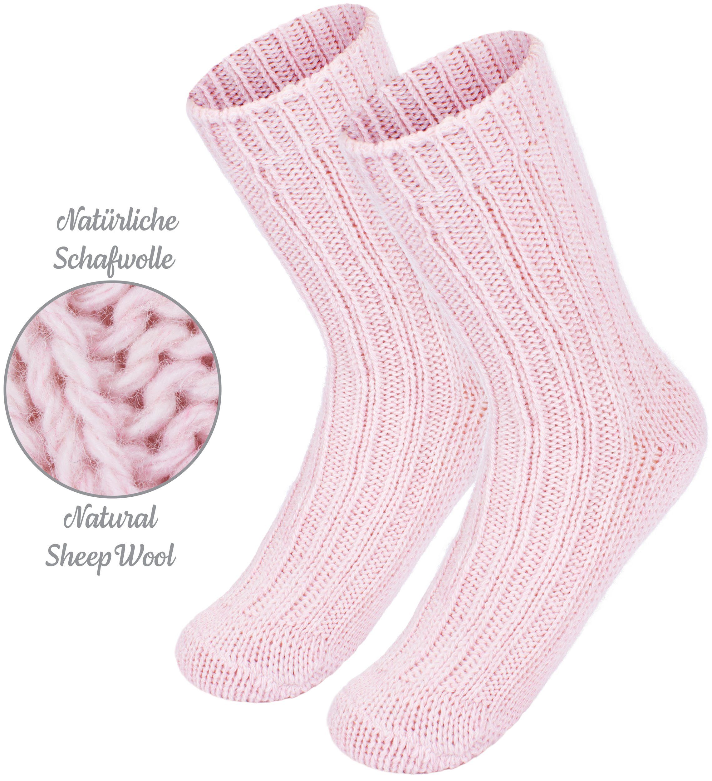 BRUBAKER Socken Kinder Wollsocken - Warme Wintersocken für Jungen und Mädchen (4-Paar, 4er-Pack) Flauschiges Socken Set mit Schafwolle - Winter Kindersocken – Bild 5 von 5