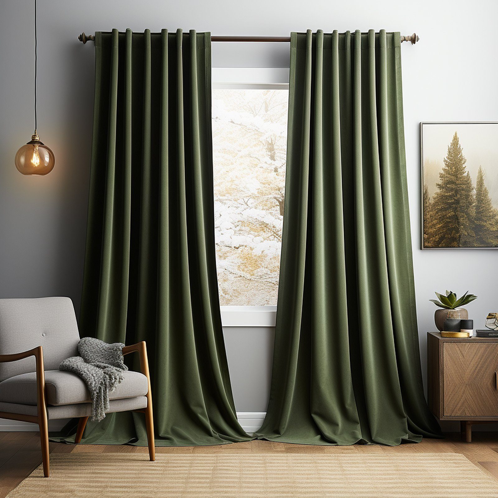 Jibenhome Gardine Weihnachten Gardinen,Samt Vorhänge Blickdicht günstig online kaufen