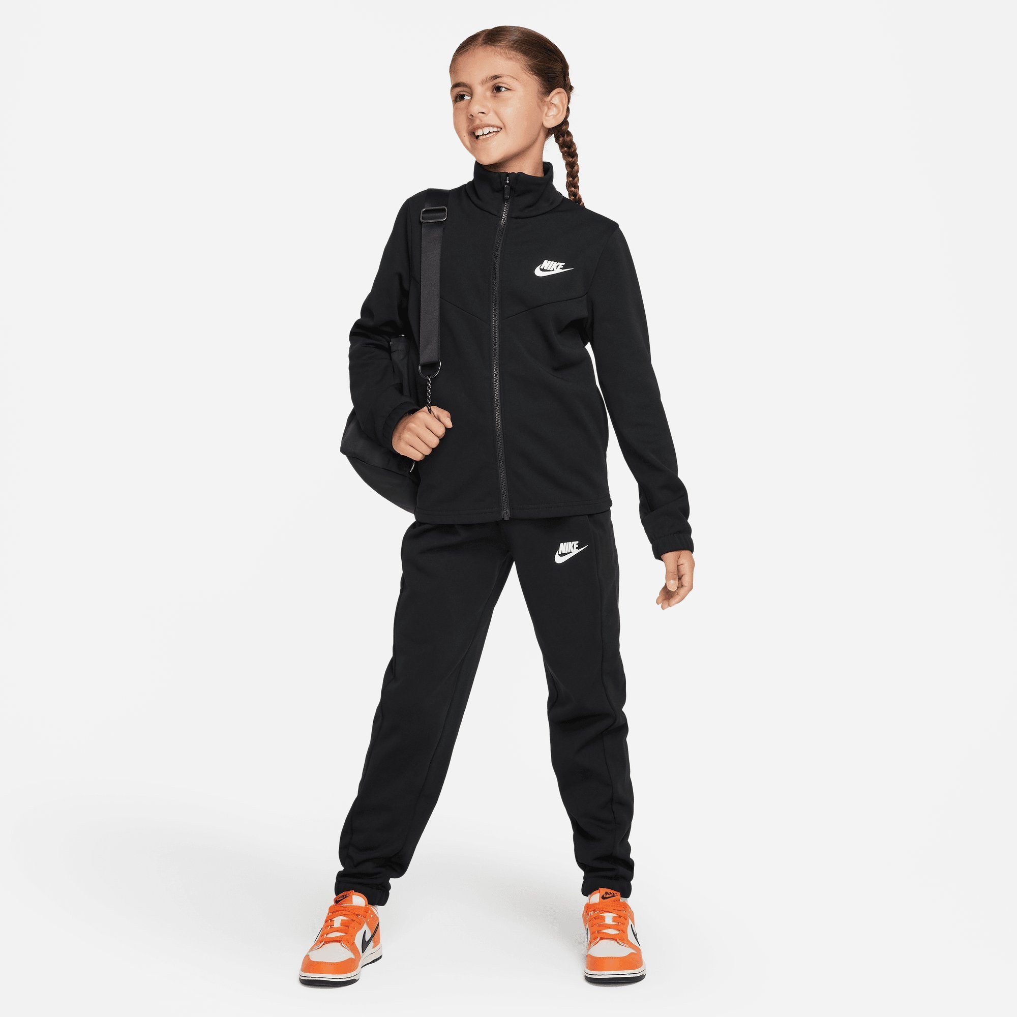 KIDS' Trainingsanzug BIG TRACKSUIT Sportswear Nike BLACK/BLACK/WHITE