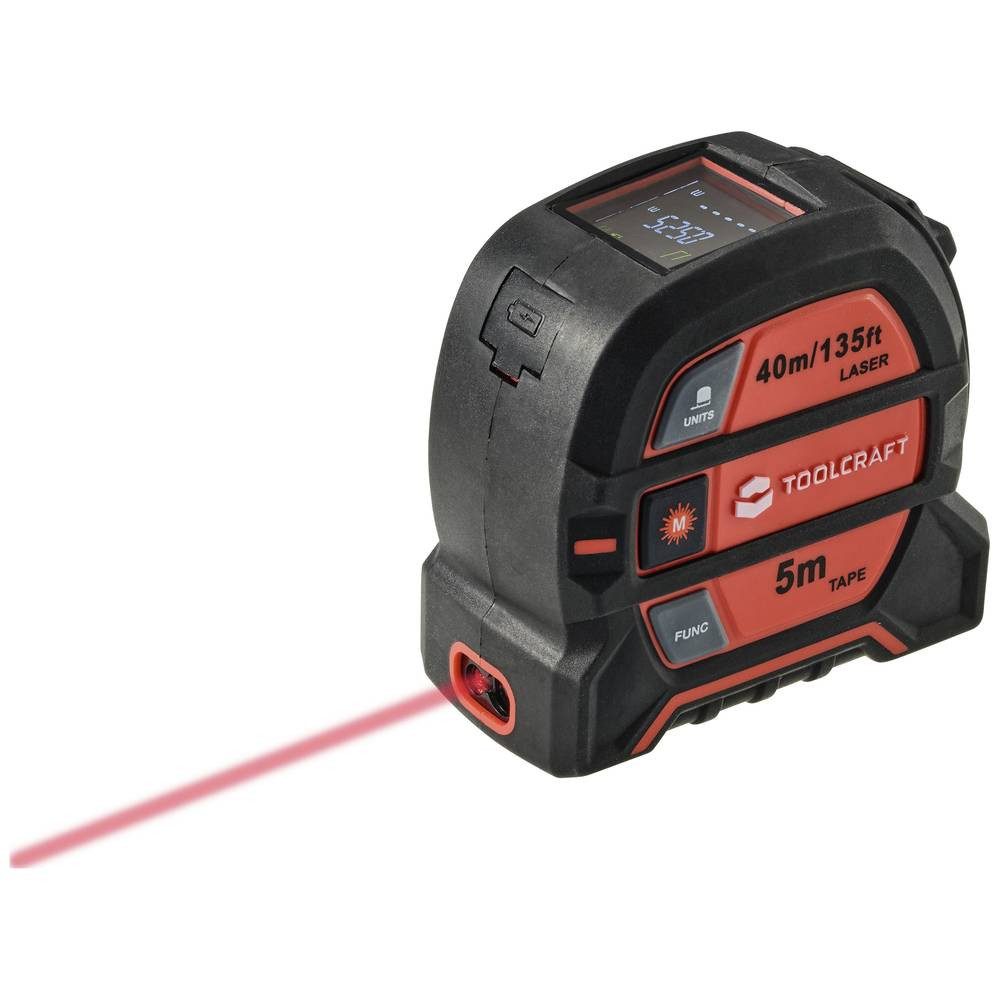 TOOLCRAFT Entfernungsmesser 2 in 1 Laser-Entfernungsmesser Max. 40 m mit Maßband TO-8597142