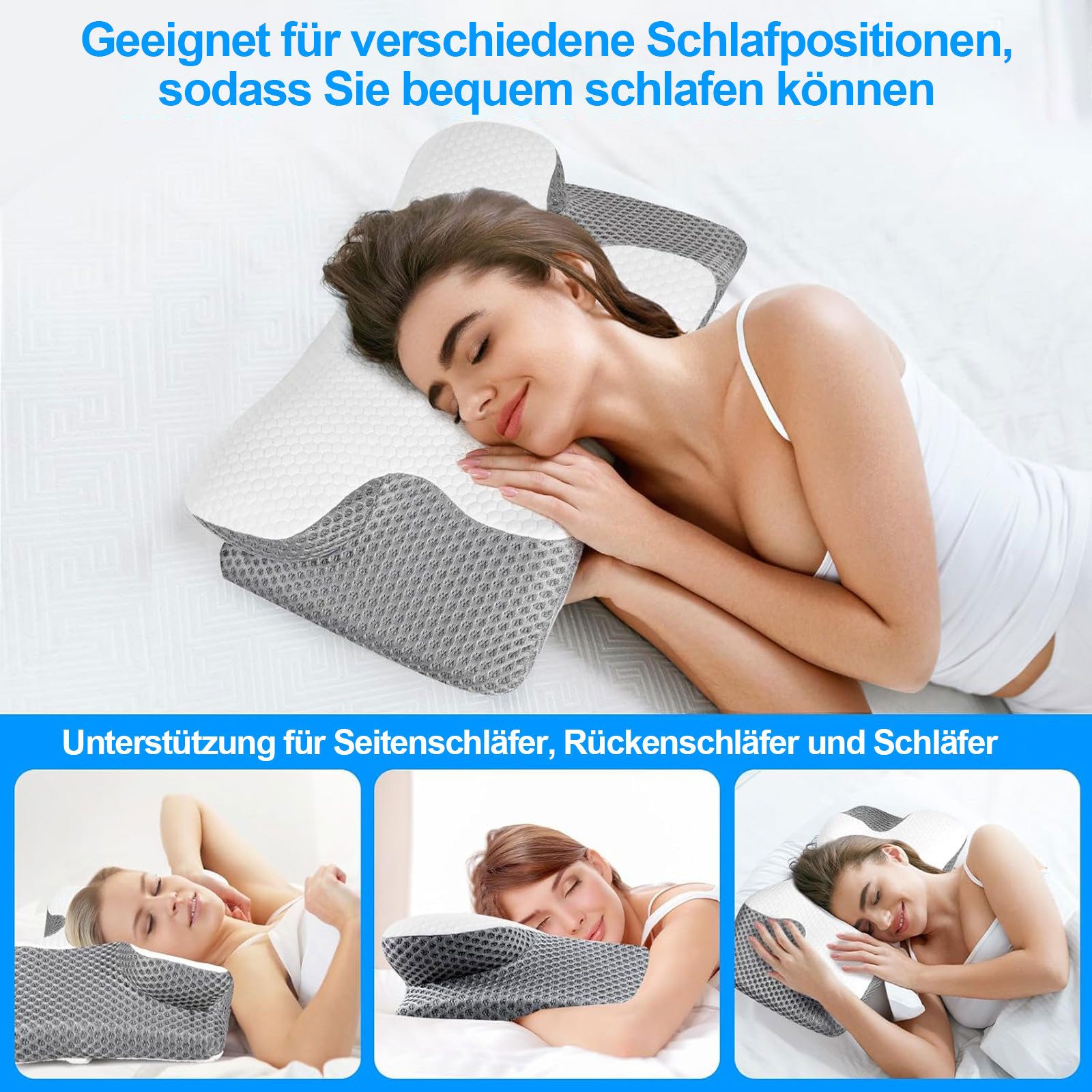 MODFU Nackenstützkissen Seitenschläferkissen Orthopädisches Kissen Kopfkiss günstig online kaufen