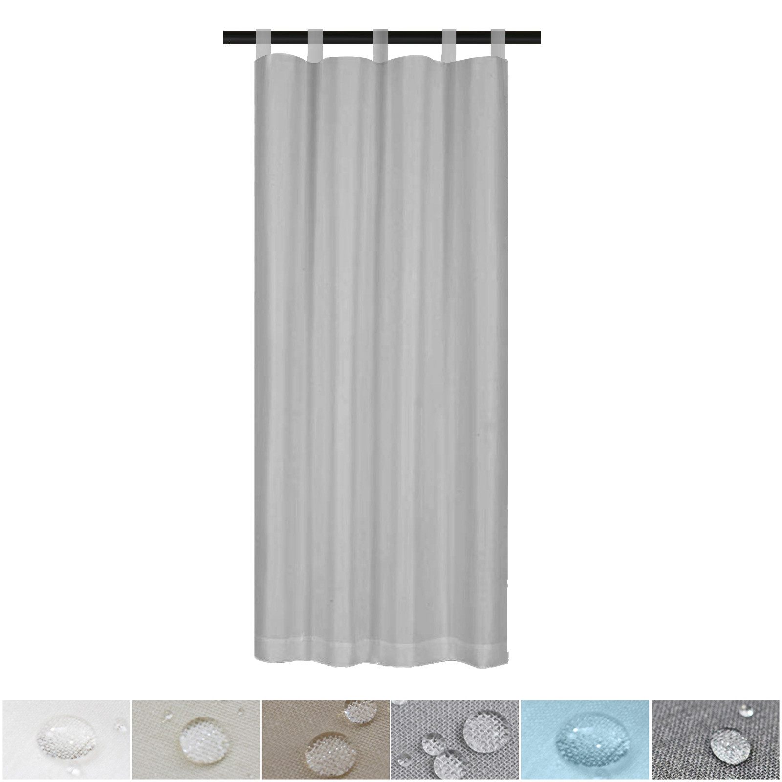 BTTO V&G Outdoorgardine Terrassenvorhang Wasserdicht Outdoorgardine, Transparent Magie Tape, (1 St), Mit Schlaufen Ring Klettverschluss