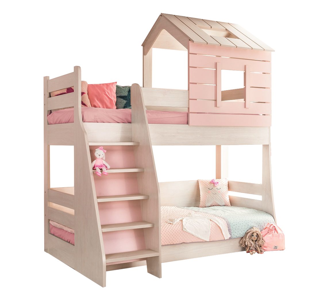 Möbel-Zeit Etagenbett Etagenbett Hausbett Baumhaus My House, 90x200 / 100x200cm