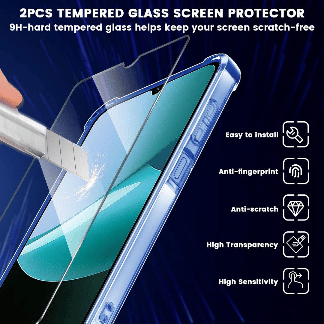 SmartUP Smartphone-Hülle + 2X Schutzglas für Xiaomi Redmi 15C 5G Panzerfolie Display Case 9H 6,8 Zoll, kompletter Rundumschutz – Bild 2 von 5