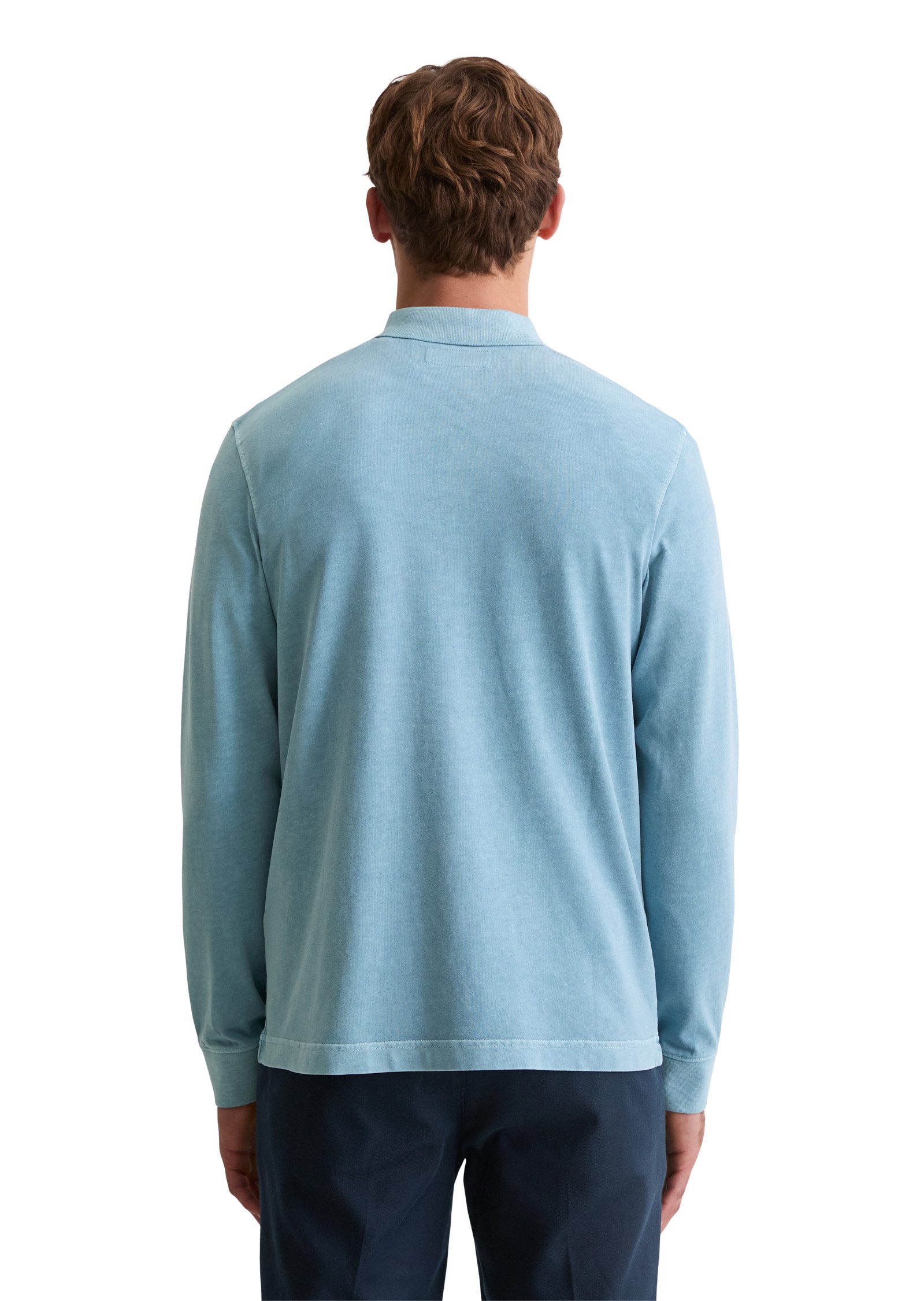 Marc O'Polo Langarm-Poloshirt im Washed-Look günstig online kaufen