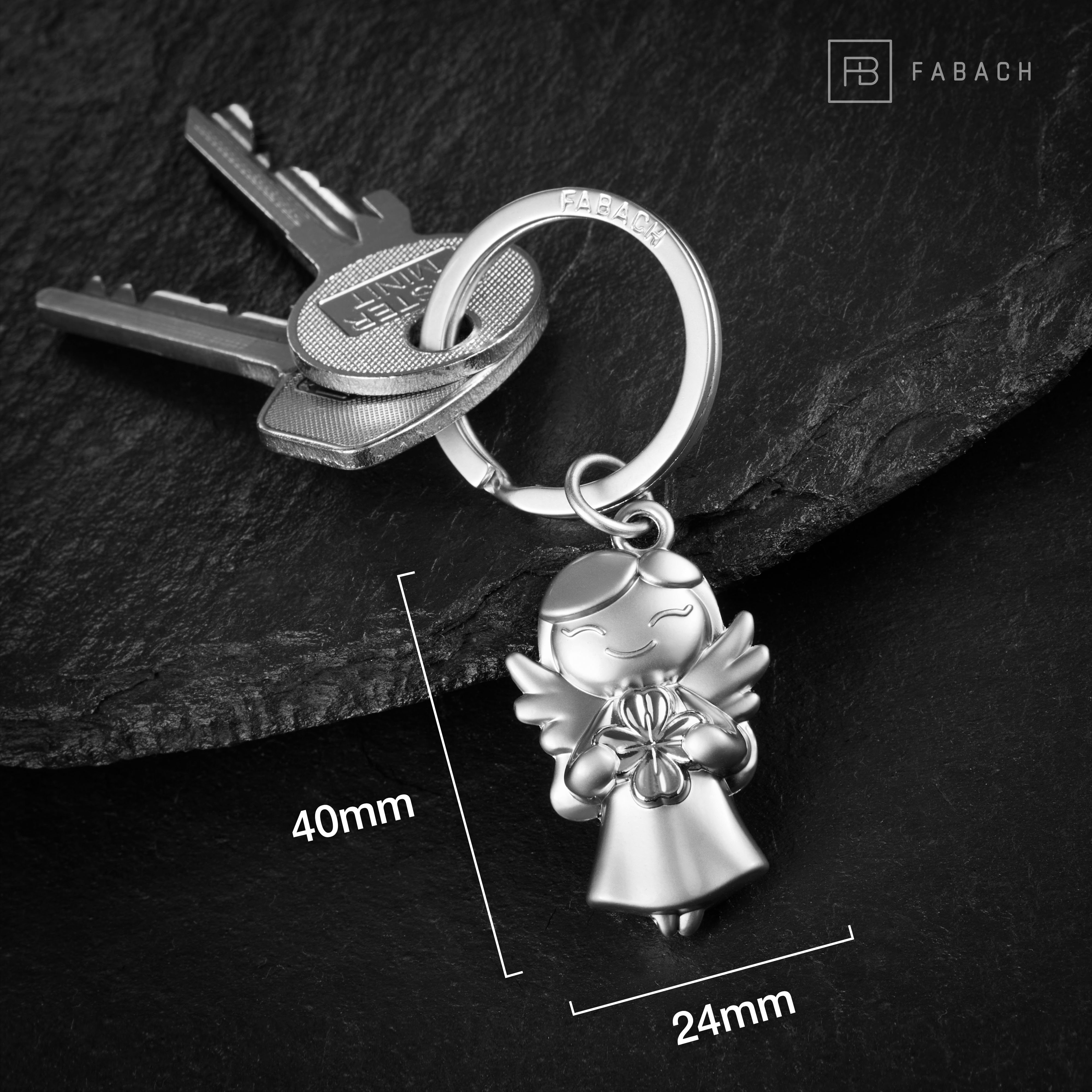 FABACH Schlüsselanhänger Schutzengel "Star" mit Kleeblatt - Engel Glücksbringer Geschenk