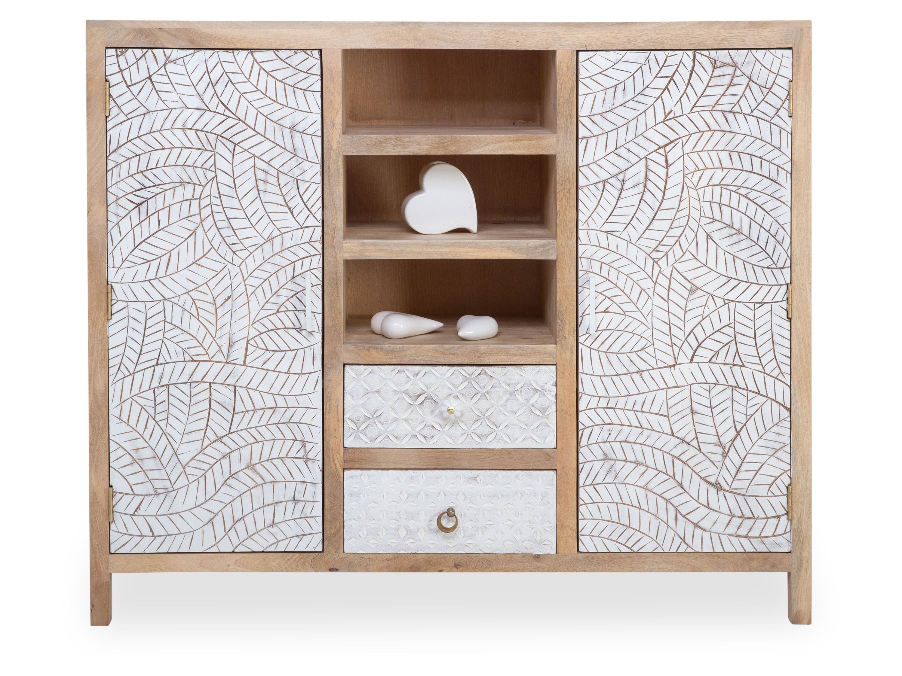 SANSIBAR LIVING Highboard Highboard SANSIBAR AMRUM BHT 140x120x40 cm braun Hochkommode